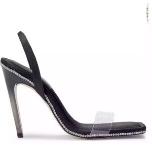 Good American Crystal Crush Lucite
Sandal in Black